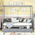 thumbnail image 2 of Harper & Bright Designs Twin Size Canopy Day Bed with 2 Drawers, Gray, 2 of 9