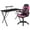 Pink, variant on Bowery Hill 2 Piece Gaming Desk Set with Monitor Stand in Black and White