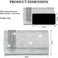 thumbnail image 5 of Evening Bag Clutch Purses for Women, Glitter Evening Bag, Sparkling Envelope Evening Bag with Detachable Chain, for Prom, Wedding, Party, Banquet, Date (Silver), 5 of 7