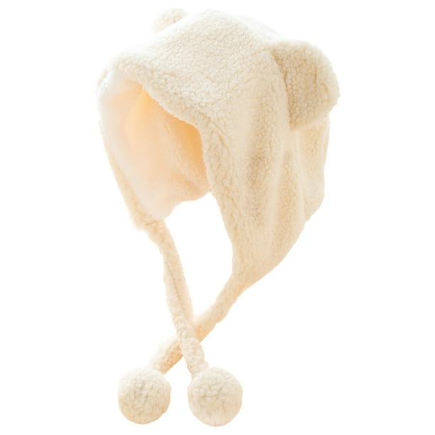 FELTECHELECTR 1 gorro de invierno con dibujos animados para mujer, cómodo y grueso, con protección para las orejas.