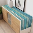 thumbnail image 6 of Abstract Broad Table Runner 13x60 inch Vintage Blue Wood Grain Impressionist Cotton Linen Dining Table Runner Ideal for Dresser Kitchen Coffee Tables - Machine Washable, 6 of 9