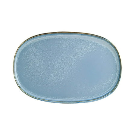 Sky 13" x 9" x h:0.75" Oval Blue Porcelain Platter