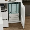 thumbnail image 3 of MONSLIPA 55" L Shaped Desk Computer Desk with Storage Shelf and Drawers, Gaming Table Writing Desk for Home Office, 3 of 8