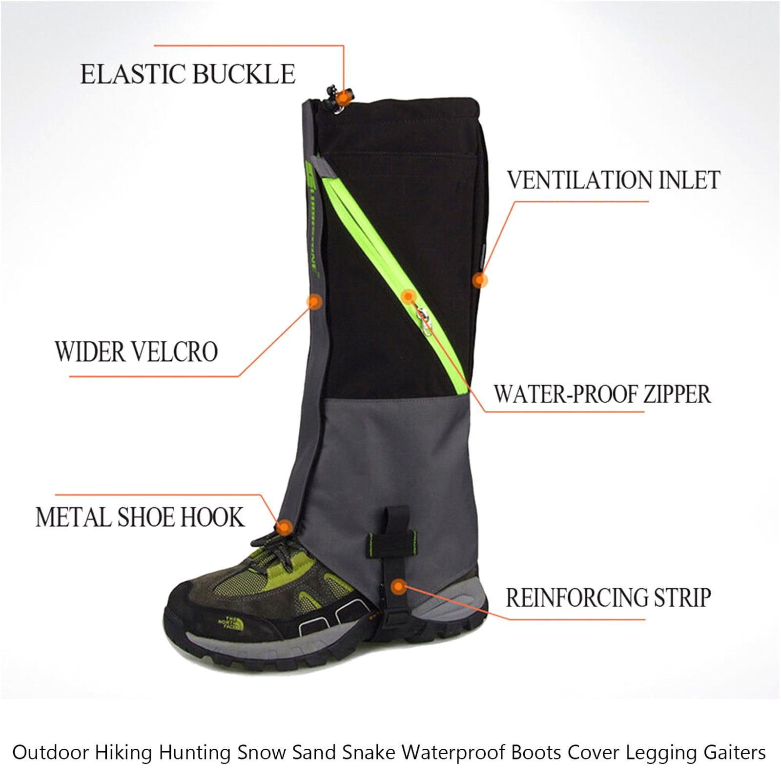 Details about   Hiking Hunting Snow Outdoor Sand Snake Waterproof Cover Legging Gaiters US 