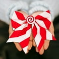 thumbnail image 7 of Christmas Bows 3 Pcs - 6.3 Inch Red and White Striped Holiday Bows for Wreaths, Gifts, Tree Decor, Candy Cane Themed Party, DIY Craft, and Festive Home Celebration Supplies, 7 of 7