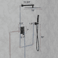 thumbnail image 5 of Pressure 10 Inch Rainfall Shower System, Handheld Spray Combo, Wall Mounted Bathroom Faucet Set with Rough-in Valve Body and Trim, Includes Shower Heads & Handheld Combo, Matte Black, 5 of 8