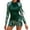 Green, variant on NOLDARES Women's Long Sleeves Rash Guard - 2 Piece Swimsuits with Built in Bra Swim Shirt and Shorts(Blue,L)