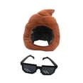 thumbnail image 4 of Sombrero de caca para cosplay, tocado de juguete con forma de caca para actuaciones navideñas y Halloween. Con gafas de sol, 4 of 9