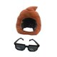 thumbnail image 4 of Sombrero de caca para cosplay, tocado de juguete con forma de caca para actuaciones navideñas y Halloween. Con gafas de sol, 4 of 9