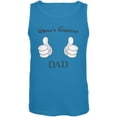 thumbnail image 1 of Father's Day - World's Greatest Dad Cartoon Turquoise Adult Tank Top, 1 of 1