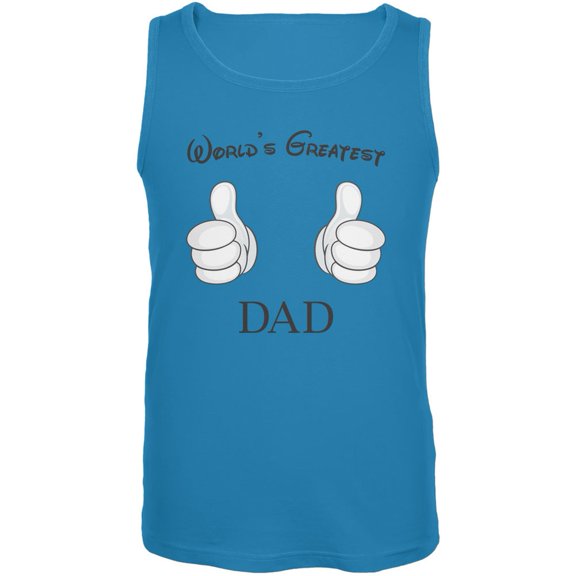 Father's Day - World's Greatest Dad Cartoon Turquoise Adult Tank Top