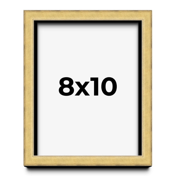8x10 Shadow Box Frame Gold | 1.375 Inches Deep Real Wood Contemporary Shadowbox Display Frame | UV