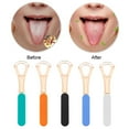 thumbnail image 4 of Ettsollp Stainless Steel Double Layer Tongue Scraper High Strength Semi-circle Flexible Tongue Brush with Non-slip Handle for Thorough Cleaning, 4 of 8