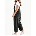 thumbnail image 4 of Sleeveless Women Casual Denim Jumpsuit Loose Wide Leg Jeans Oversall Bib Pants, 4 of 5