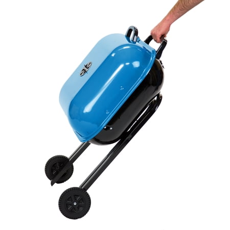 AMERICANA GRILLS AMERICANA WALK-A-BOUT, ORIGINAL SQUARE CHARCOAL GRILL-100% PRE-ASSEMBLED PORTABLE STEEL, BLUE