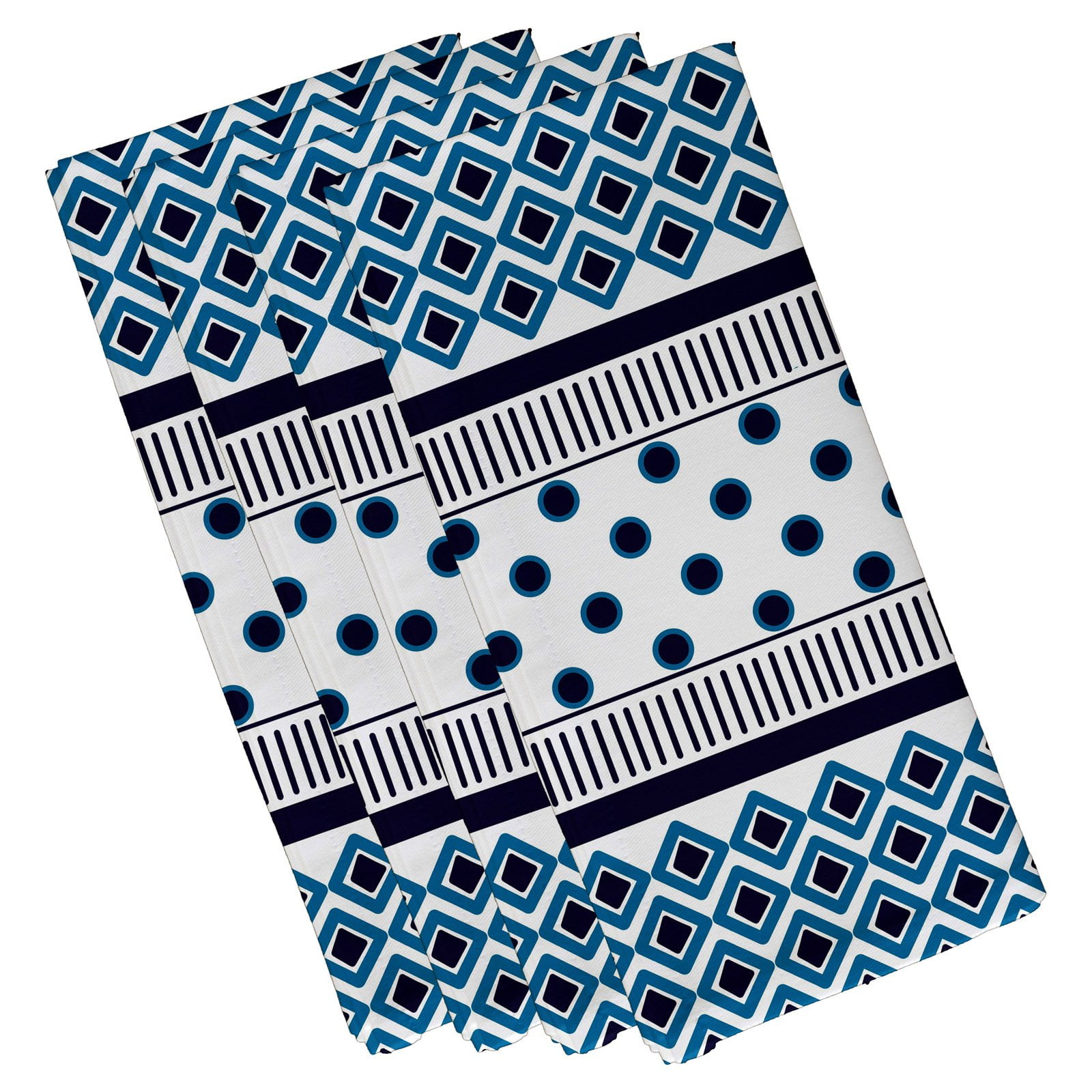 Simply Daisy 19" x 19" Scrambled Prints Geometric Print Napkin (Set of 4)