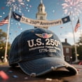 thumbnail image 4 of America 250 Hat, Patriotic Theme 1776-2026 Commemorative Baseball Cap,Traditional American Tribute Hat Gift Honoring Patriots & Veterans, 4 of 4