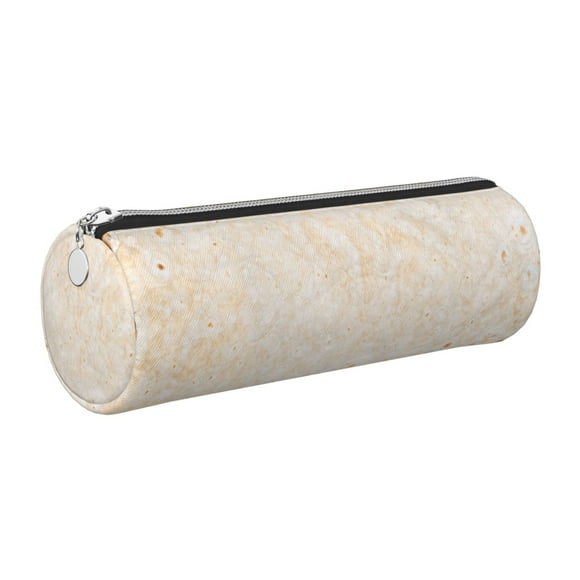 Disketp pita baked bread Estuche Organizador de Lápices de Cuero, Estuche de Oficina con Cremallera para Bolígrafo y Lápiz