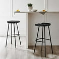 thumbnail image 2 of Counter Stool Chair, Set of 2, Black, Wood, Metal, Bar Pub Cafe Bistro Dining Kitchen Hospitality Restaurant, Modern Contemporary HB36683, 2 of 10