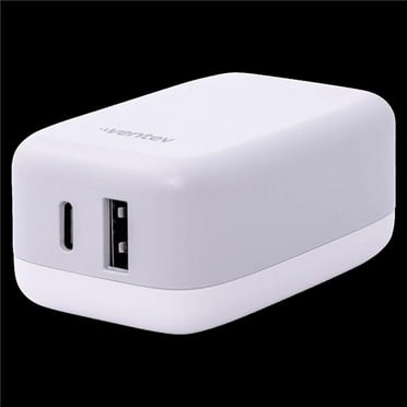 Ventev WC27-HDBX266746 27W Ultrafast USB C & USB A Universal Wall Charger - Gray