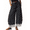 Black, variant on Women Summer Lace Trim Polka Dot Wide Leg Palazzo Pants High Waisted Cropped Baggy Trousers