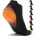 thumbnail image 1 of Capreze Athletic Ankle Compression Sock For Women Men,15-20 mmHg Running Compression Sock,Low Cut Compression Sock for Plantar Fasciitis, Heel Foot Pain Relief Arch Support Orange S/M 8-Pair, 1 of 7