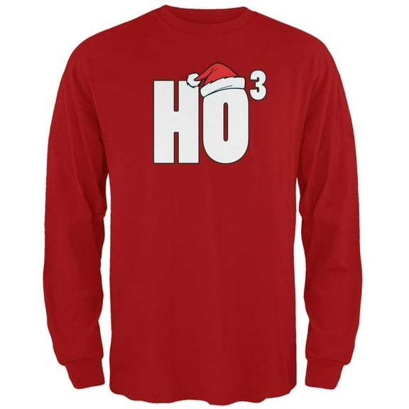Ho Cubed Red Adult Long Sleeve T-Shirt - Small