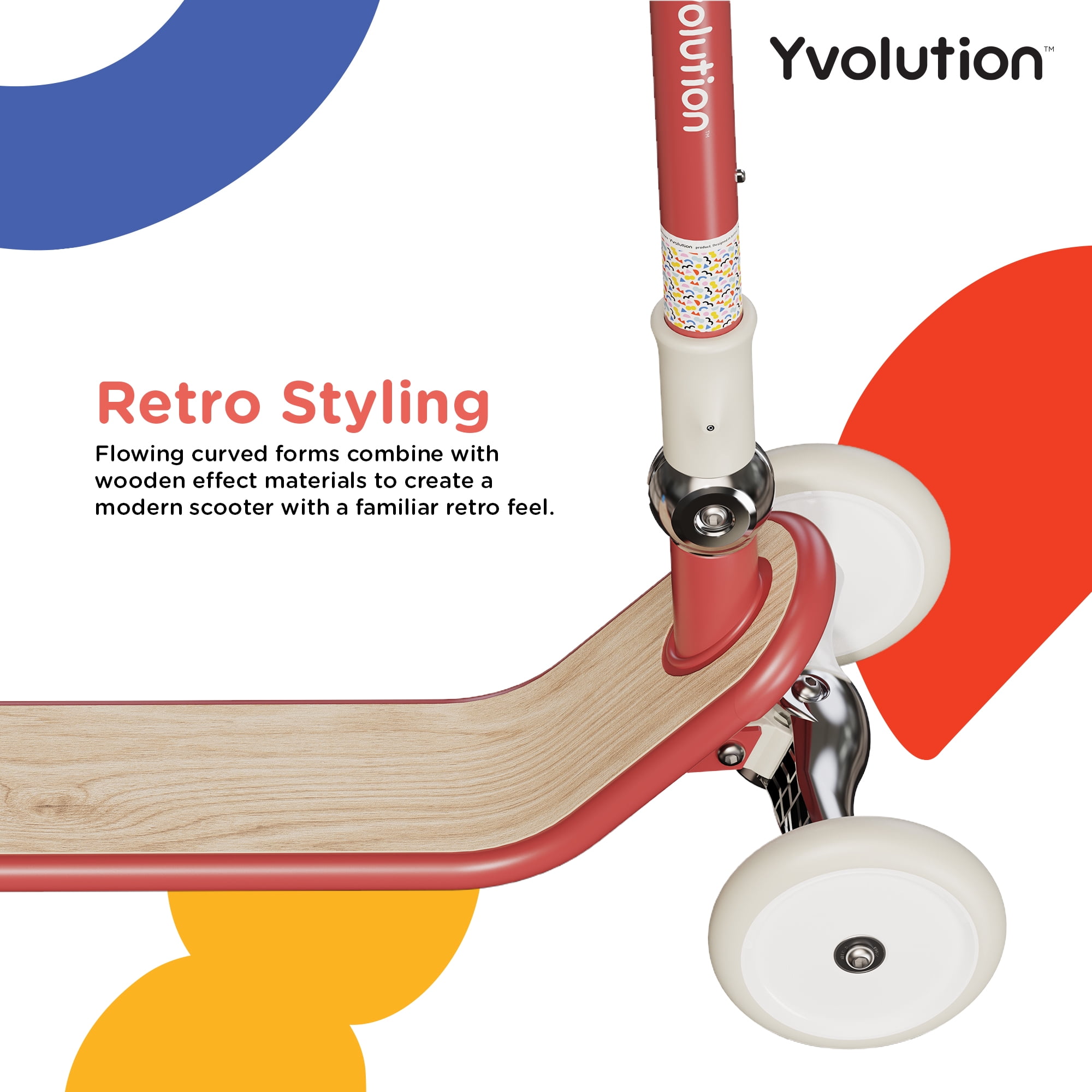 Yvolution Classic Glider Kids 3 Wheels Scooter, Adjustable, Unisex, Red