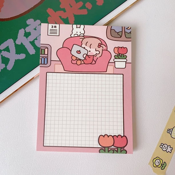 Blocs De Recordatorio Blocs de recordatorio de mensajes creativos para manualidades de papel de notas de niña de dibujos animados (estilo E) Sywqhk Libre de BPA