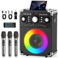 thumbnail image 1 of JYX Karaoke Machine with 3 Microphones, Bluetooth Speaker with FM Radio, LED Light Show, Singing Machine Home Karaoke System for Party, 1 of 9