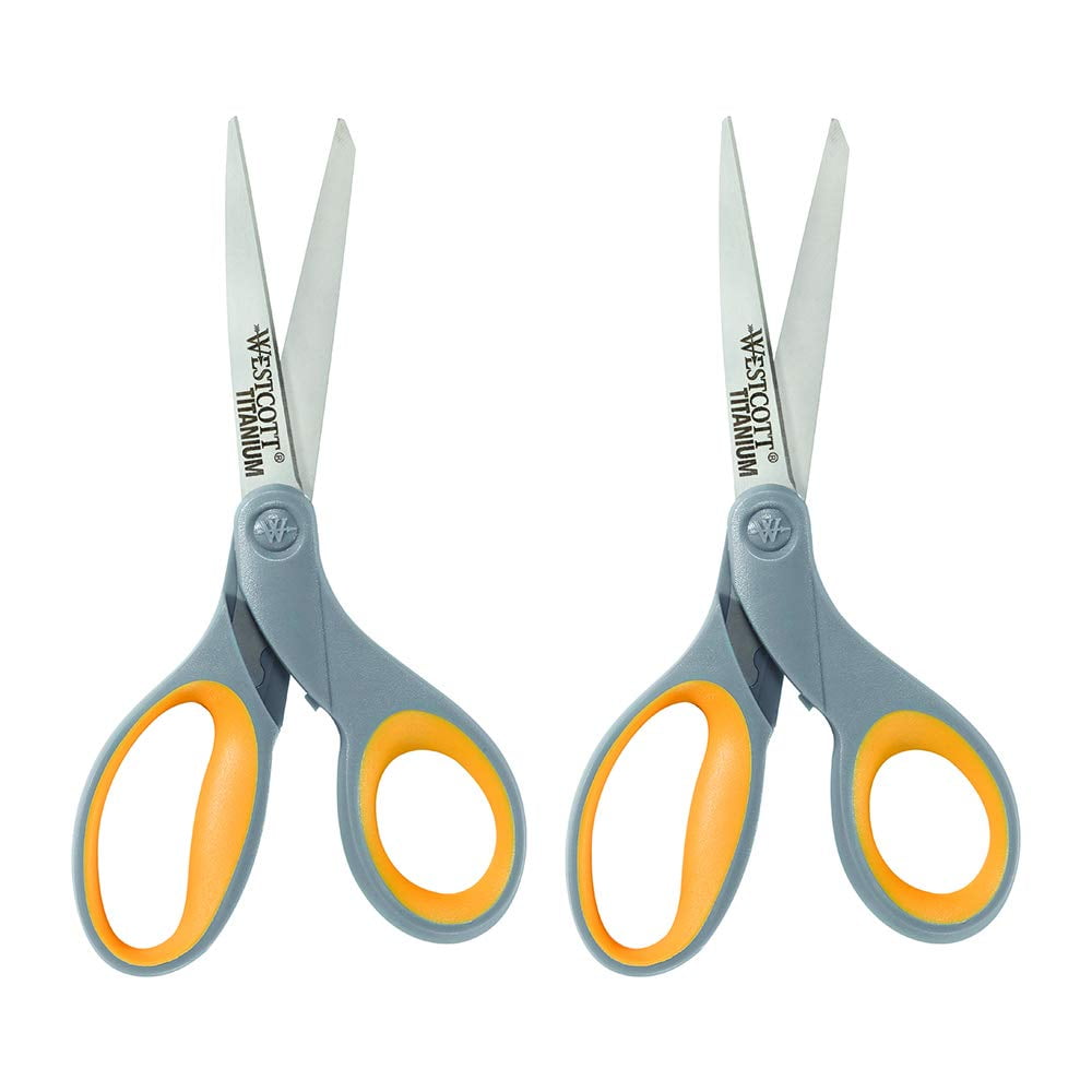 Westcott Straight Titanium Scissors with New Handle Design, 8"", 2-Pack (13901) CA1