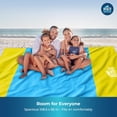 thumbnail image 4 of Sandproof Beach Blanket - Oversized 9'x7' XL Mat for Family | Waterproof, Quick-Dry Ripstop Nylon | Lightweight & Compact for Travel, Picnic, Camping w/ 4 Anchor Stakes & Carry Bag, 4 of 8