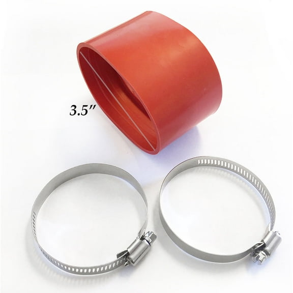 3.5" 89mm Air Intake Intercooler Rubber Coupler With Clamps RED