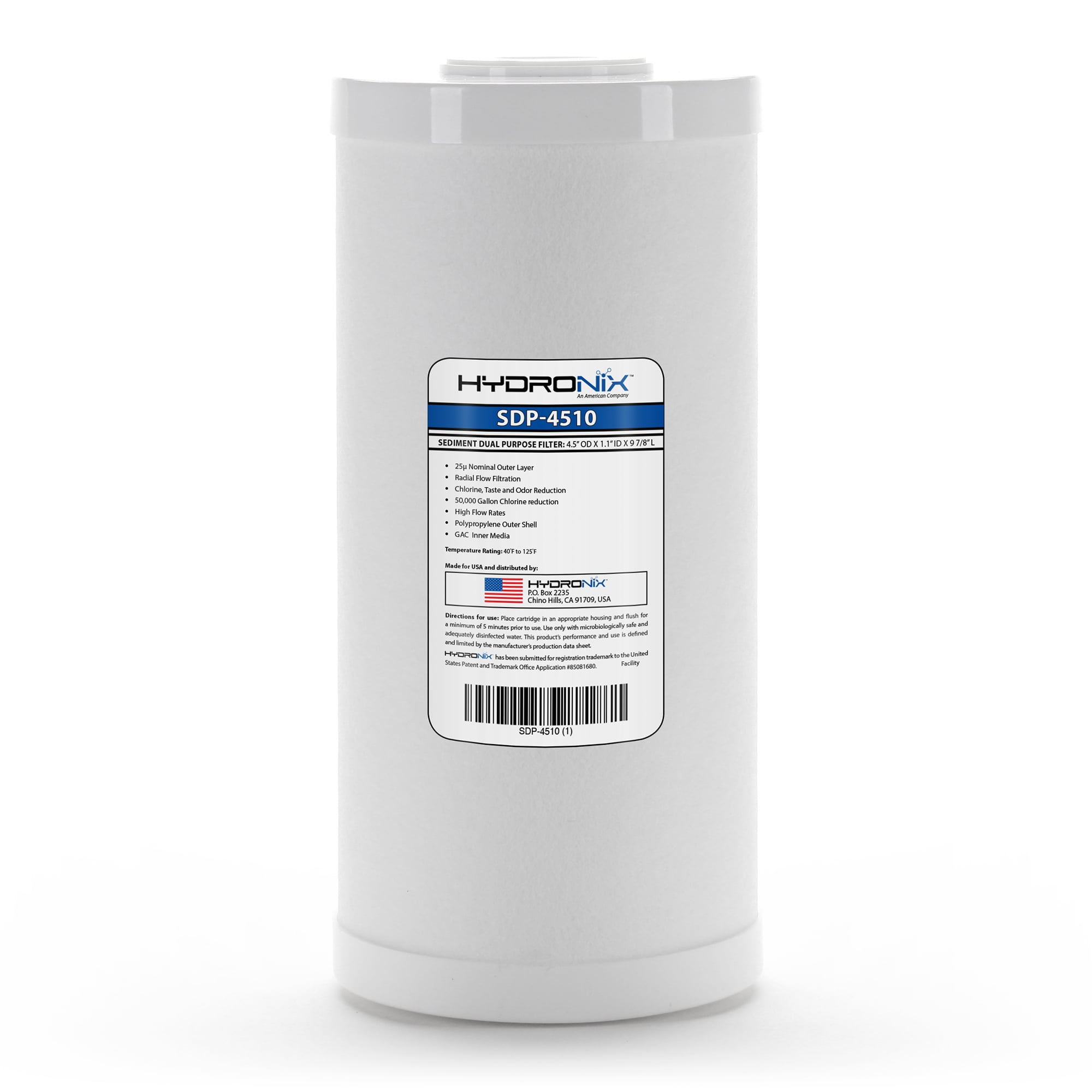 2 Pack - Hydronix SDP-4510 Dual Purpose Radial Flow Cartridge 4.5" x 10"