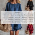 thumbnail image 3 of Cagogo Women's Plus Size 2 Piece Outfits Round Neck Puff Sleeve Blouse Crop Top Elastic Waisted Shorts Casual Set Loose Solid Boho Vacation Travel Clothes, Black L, 3 of 5