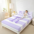 thumbnail image 4 of Feelyou Purple Glitter R Bed Sheets, Initial Letter A to Z King Sheets, Kawaii Cartoon Style Sheet Set, Ultra Soft Home Decor,4 Pieces, 4 of 7