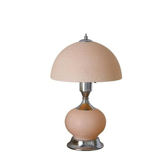 15.75 in. Erte Blush Pink Art Deco Glass with Night Light Table Lamp