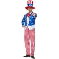 thumbnail image 1 of Deluxe Men's Uncle Sam Costume July Fourth Patriotic Party Fancy Dress, 1 of 5