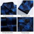 thumbnail image 5 of Mens Flannel Plaid Shirts Regual Fit Casual Long Sleeve Button Down Fleece Shirts, 5 of 6