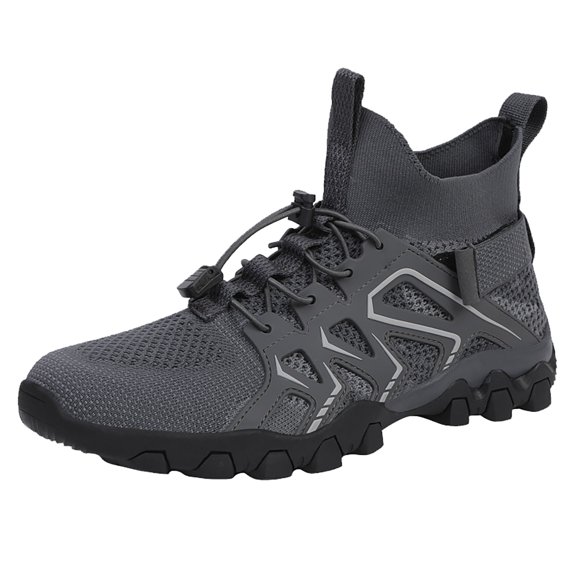 NOKIO Men's Hiking Shoes Hight Toe Knit Sneakers Comfortable Non-S๐
ip ๐ซa๐ผe Up Athlet๐c Shoes Outdoor Activities Sports Shoes for Trailing Tre๐๐ing Camping Climbing Mens B๐๐๐ก๐