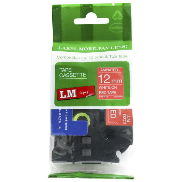 LM Tapes replacement for Brother PTD210 1/2" (12mm 0.47 Laminated