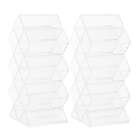 SEWOART 2Pcs Transparent Lipstick Holder Organizer with Large Capacity for Bedroom Desk Storage