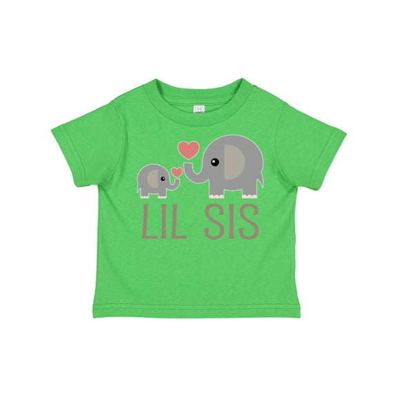Inktastic Little Sister Elephant Girls Toddler T-Shirt