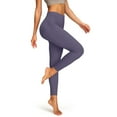 thumbnail image 6 of Women's High Waisted No Front Seam Leggings - Tummy Control Full Length Yoga Pants for Workout & Daily Wear Purple XL 23" Inseam, 6 of 6