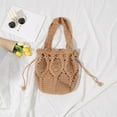 thumbnail image 1 of IELGY trendy fashion all-match bucket straw holiday shoulder bag women, 1 of 7