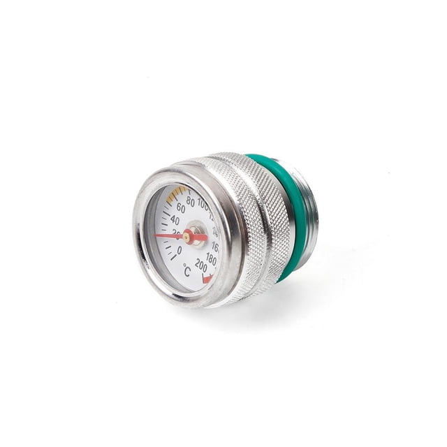 sweethay Indicador de temperatura del aceite del coche, aleación de aluminio, contenedor de combustible para vehículos, camiones, medidor de Accesorios para motos Plata sweethay VI018070-02B