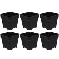Niceauty Succulent Pots Plastic Planter Black 6Pcs