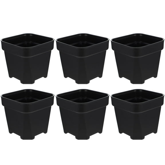 Niceauty Succulent Pots Plastic Planter Black 6Pcs