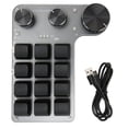 thumbnail image 1 of Mechanical Keypad, Waterproof Multifunctional Volume Control Mechanical Keyboard 12 Key 3 Knob Red Switch Comfortable Touch  For Office, 1 of 7