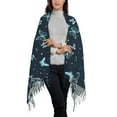 thumbnail image 2 of Honeii Beautiful Butterflies Print Scarf Oversized Scarf Tassel Fall Winter Thick Scarf Warm Shawl Women,Women's Scarves & Wraps, 2 of 8